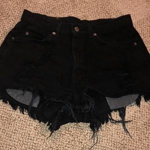 Authentic black Levi high waisted shorts